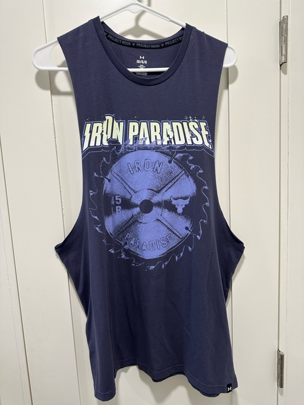 Under Armour Project Rock Men’s Navy Blue Iron Paradise Tank